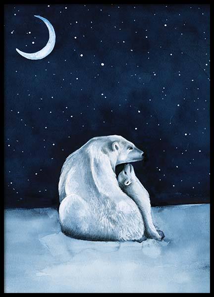 Polar Bear Night Sky Plakát ve skupině Plakáty / Dětské obrázky na Desenio AB (10275)