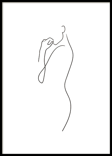 Curve Line Art Plakát ve skupině Plakáty / Černobílé na Desenio AB (10837)