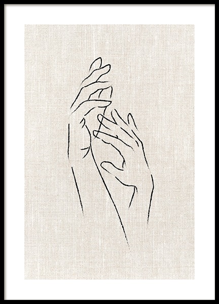 Texture Line Hands Plakát ve skupině Plakáty / Umělecké motivy na Desenio AB (11429)