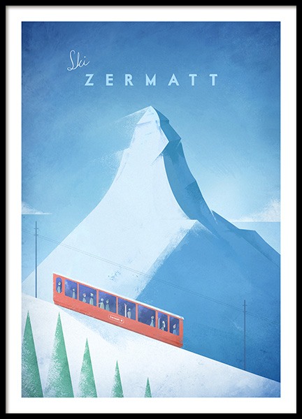 Ski Zermatt Plakát ve skupině Plakáty / Přírodní motiv na Desenio AB (11985)