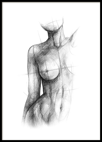 Incomplete Sketch Plakát ve skupině Plakáty / Černobílé na Desenio AB (12134)