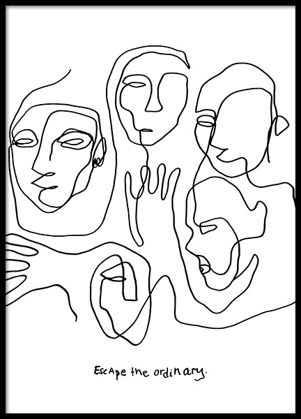 Escape Line Art Plakát ve skupině Plakáty / Ilustrace na Desenio AB (12358)