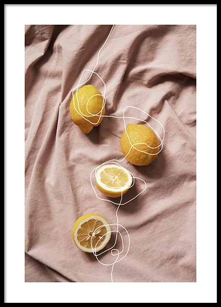 Lemons on Linen Poster ve skupině Plakáty / Obrazy do kuchyně na Desenio AB (12814)