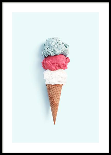 Tricolore Ice Cream Poster ve skupině Plakáty / Obrazy do kuchyně na Desenio AB (12837)