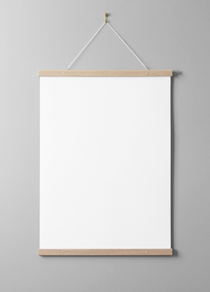 Dubový závěs k plakátům 51 cm, upínání na šroub