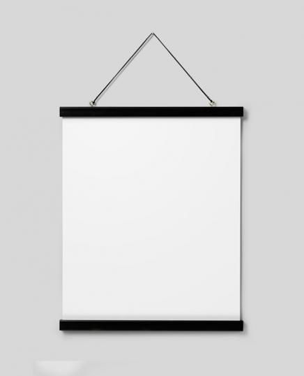 Černý závěs k plakátům 41 cm, upínání na magnet