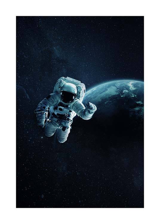 Astronaut In Space Plakát / Dětské obrázky na Desenio AB (10118)