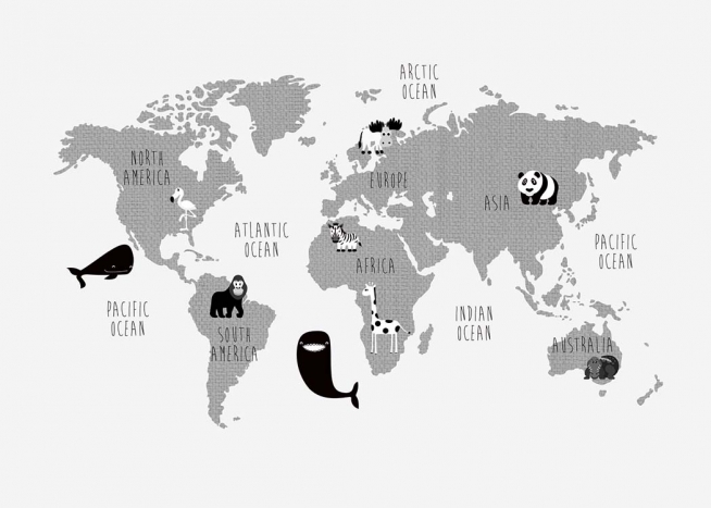 Kids World Map Plakát