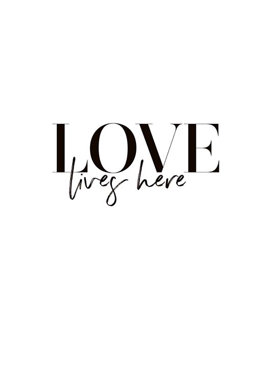 Love Lives Here Plakát / Obrazy s textem na Desenio AB (10366)