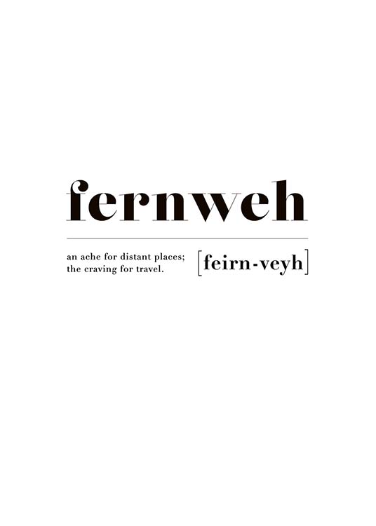 Fernweh Plakát / Obrazy s textem na Desenio AB (10376)