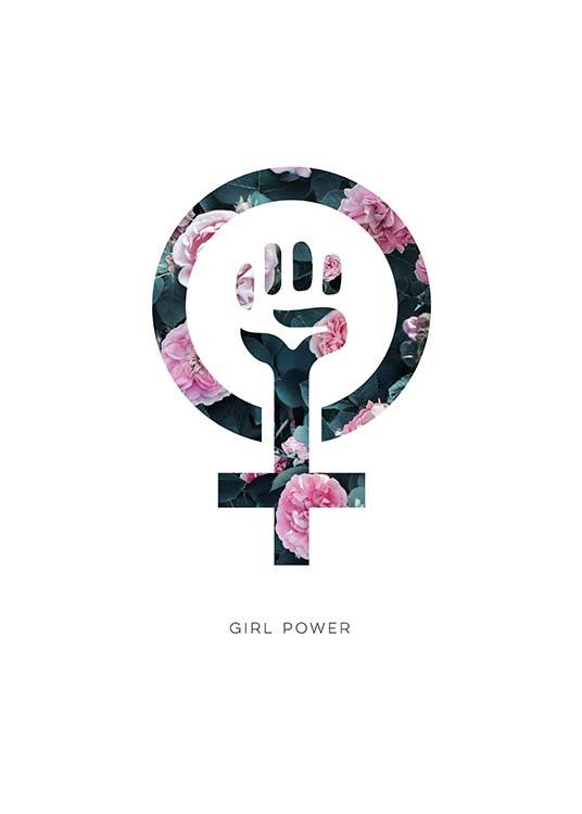 Girl Power Flower Plakát