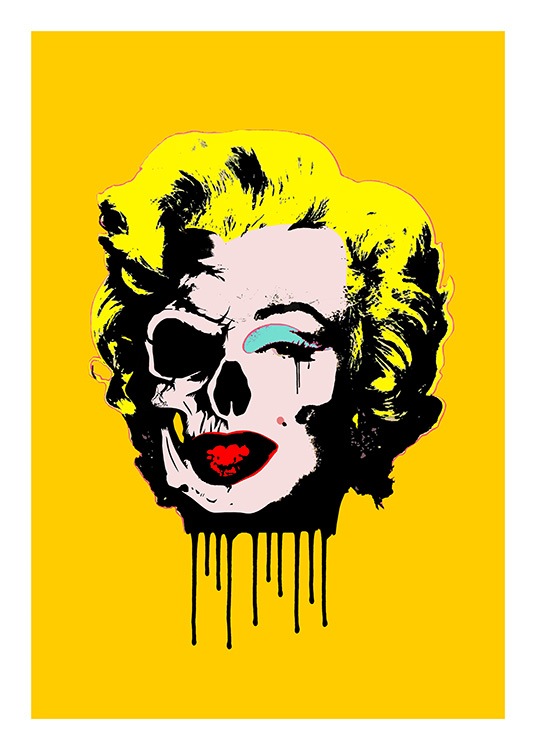 Skull Marilyn Plakát / Grafické na Desenio AB (10712)