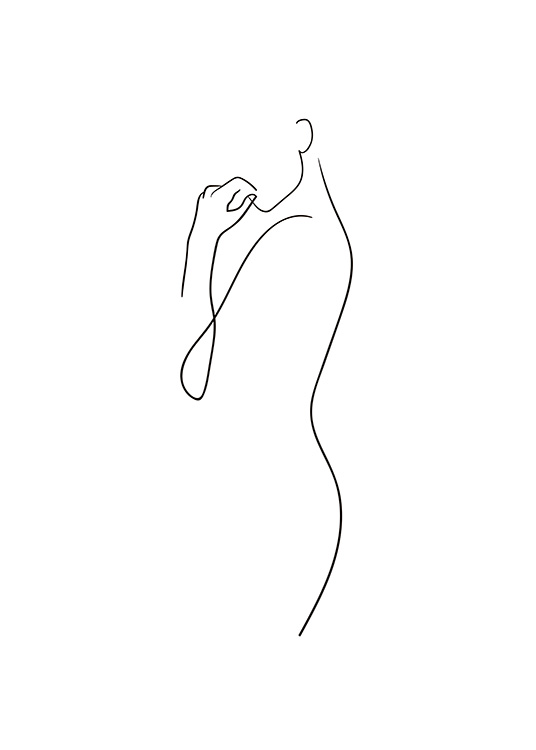 Curve Line Art Plakát