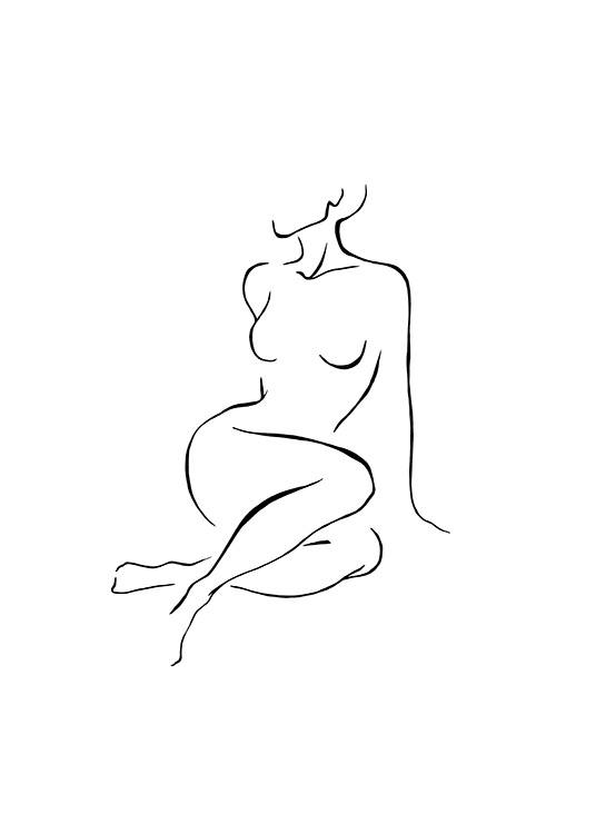 Posing Line Art Plakát