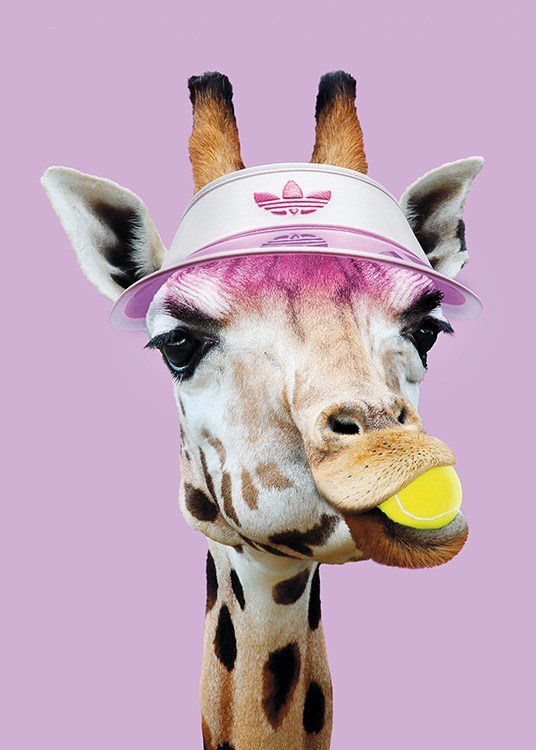 Tennis Giraffe Plakát / Dětské obrázky na Desenio AB (11020)