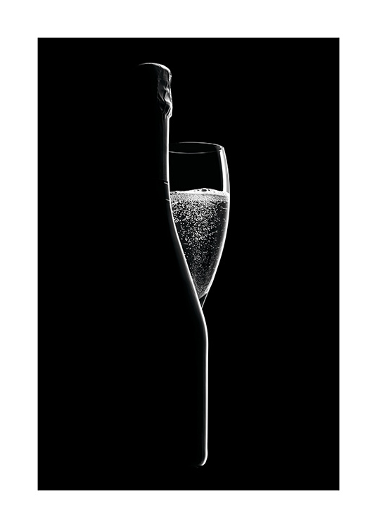 Sparkling Wine Plakát / Černobílé na Desenio AB (11276)