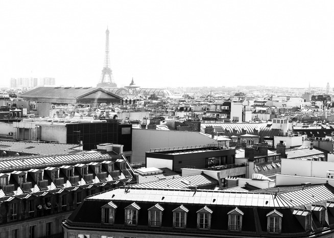 Paris View Plakát / Černobílé na Desenio AB (11332)