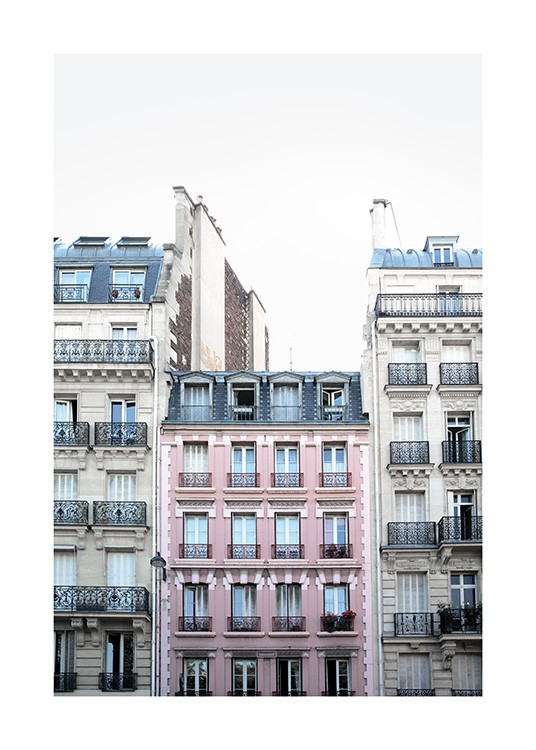 Pink Facade in Paris Plakát