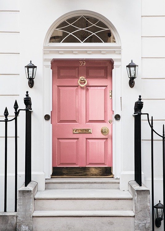 London Pink Door Plakát