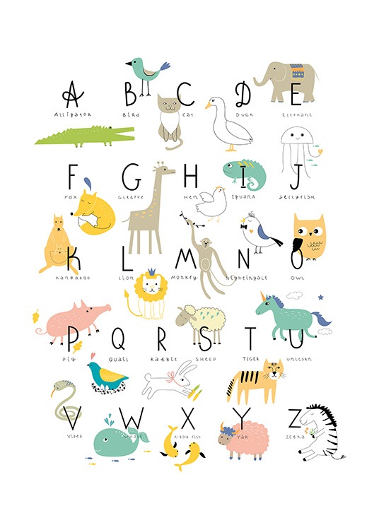 Animal Alphabet Plakát