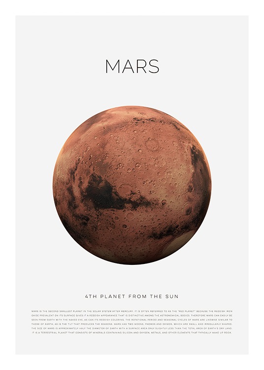 Planet Mars Plakát / Dětské obrázky na Desenio AB (11438)