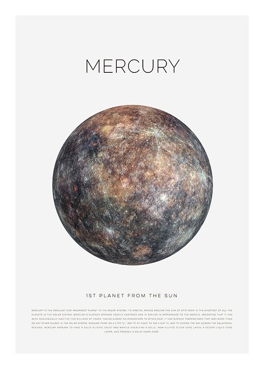 Planet Mercury Plakát / Dětské obrázky na Desenio AB (11439)