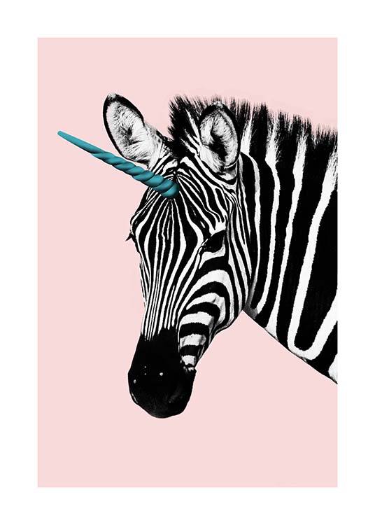 Unicorn Zebra Plakát