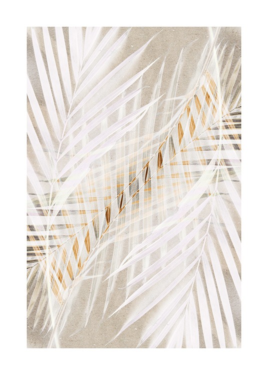 White Palm Leaves Plakát / Fotografické umění na Desenio AB (12059)
