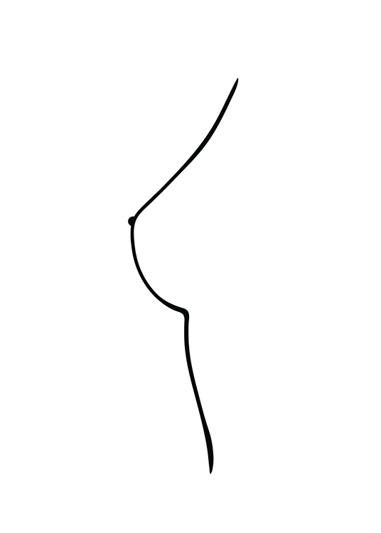 Boob Line Drawing Plakát / Ilustrace na Desenio AB (12450)