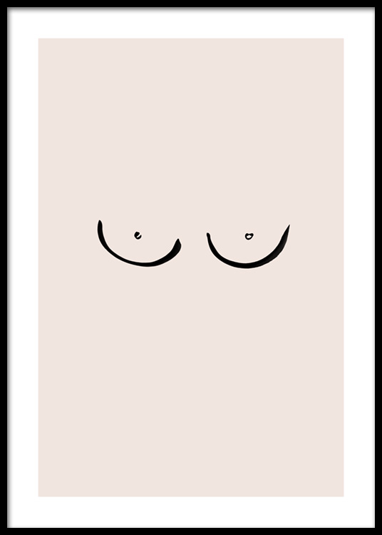 Boobs Drawing Plakát / Umělecké motivy na Desenio AB (12452)