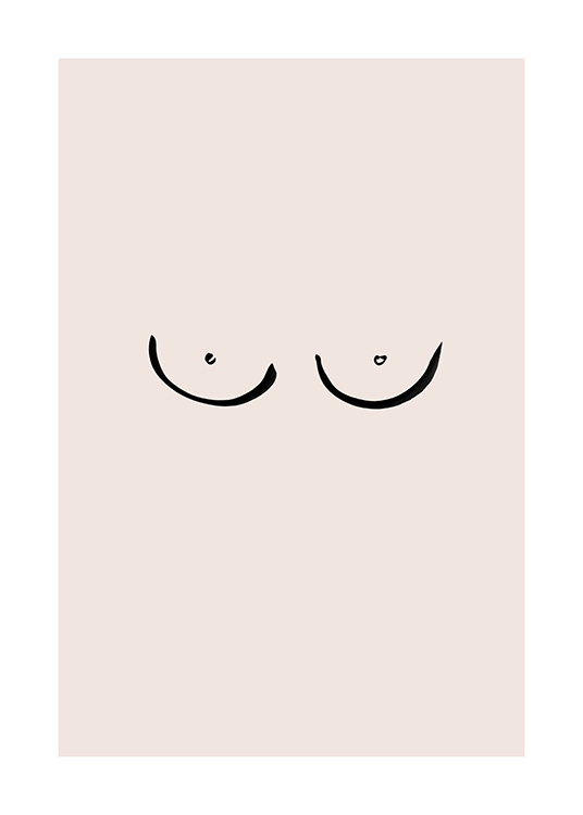 Boobs Drawing Plakát / Umělecké motivy na Desenio AB (12452)