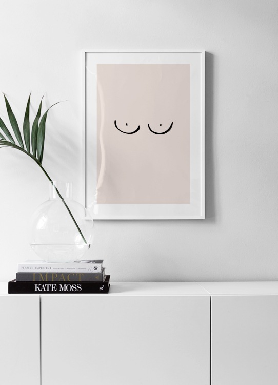 Boobs Drawing Plakát / Umělecké motivy na Desenio AB (12452)