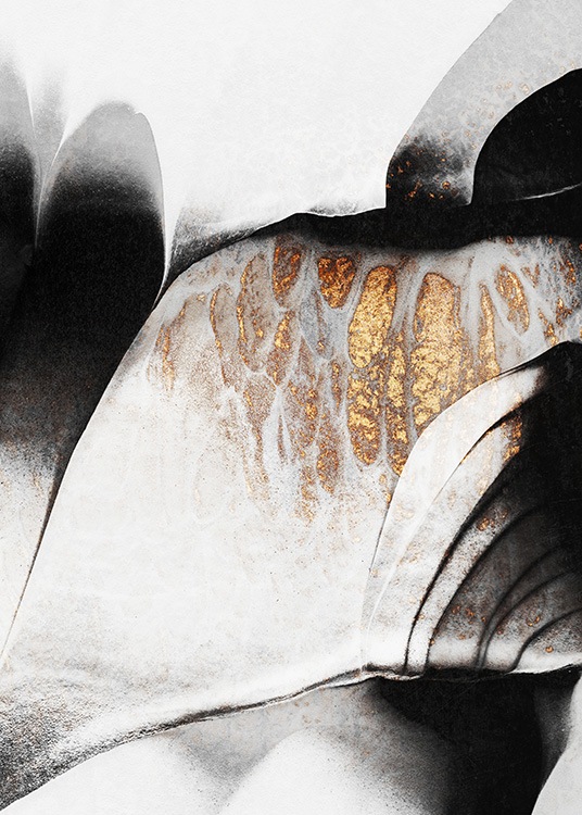 Black And Gold Veins No2 Plakát