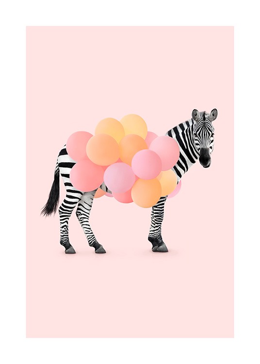 Zebra Balloon Plakát