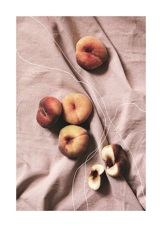 Peaches on Linen Plakát