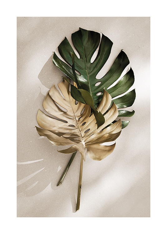 Gold Monstera No1 Plakát