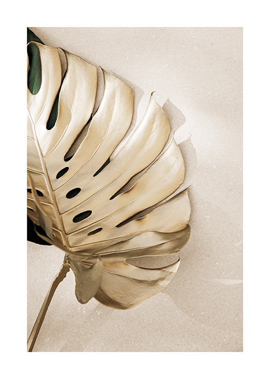 Gold Monstera No3 Plakát