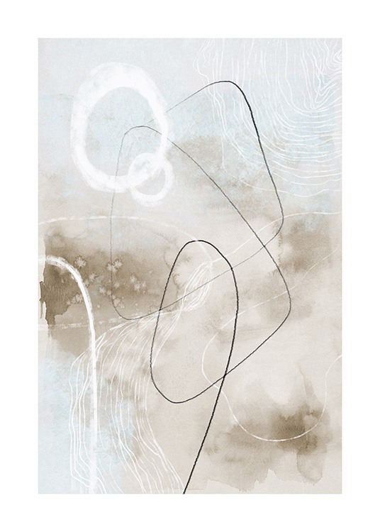 Soft Abstract Lines No2 Plakát / Abstraktní umění na Desenio AB (13676)