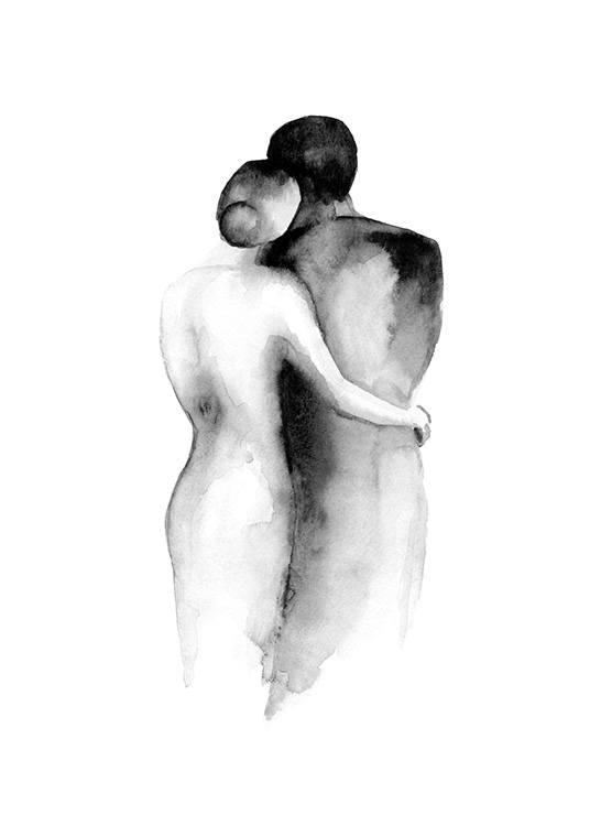 Watercolor Embrace Plakát