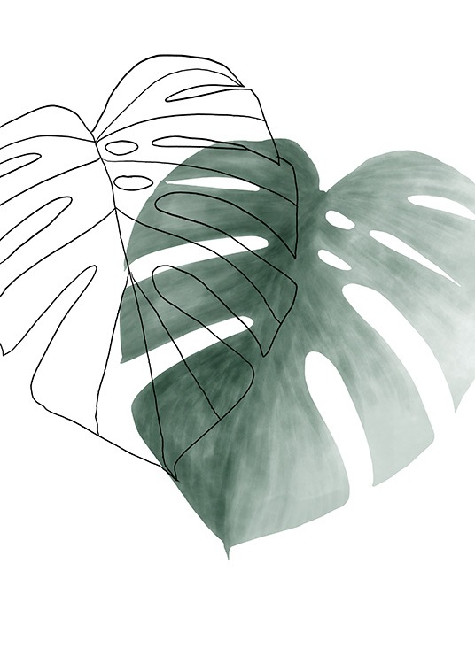 Watercolor Leaves No2 Plakát