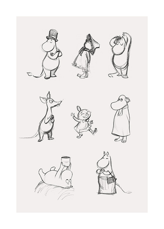 Moomin Characters No1 Plakát