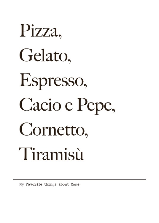 Favorite Things About Rome Plakát