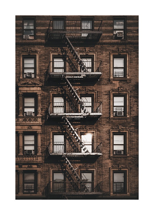 New York Fire Escape Plakát