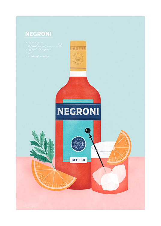 Negroni Illustration Plakát
