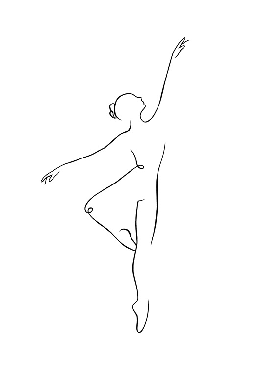 – Perokresba tančící baletky