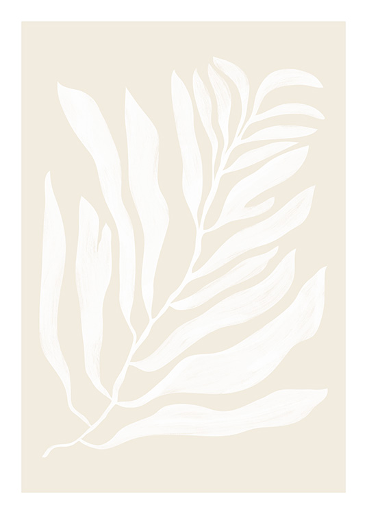 – Plakát s motivem rostliny s béžovým pozadím