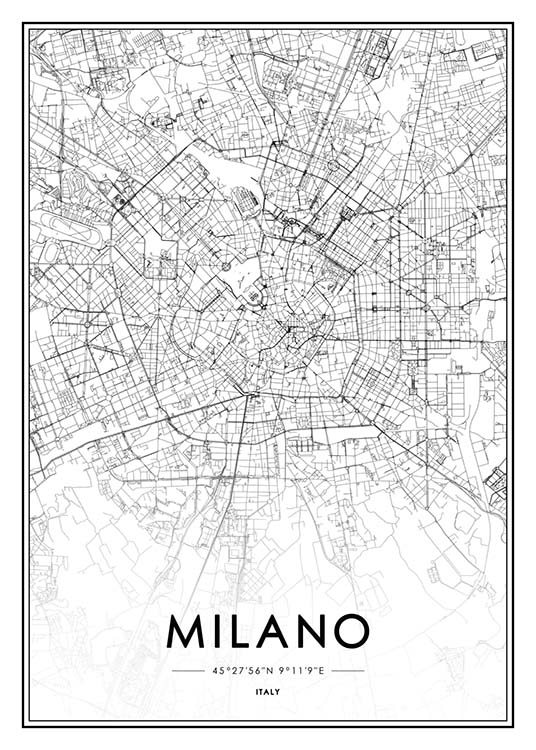 Milano Map Plakát