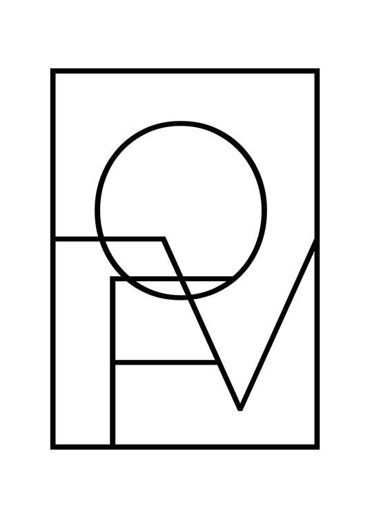 Love Square B&W Plakát