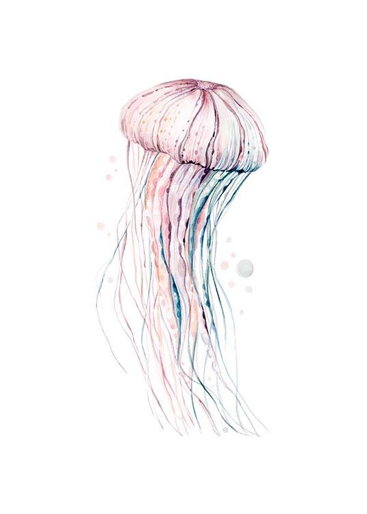 Aquarelle Jellyfish Plakát