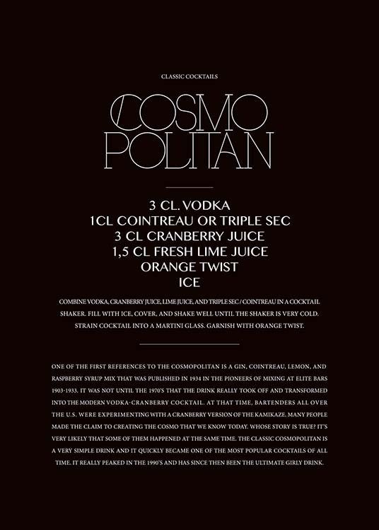 Classic Cosmopolitan Plakát